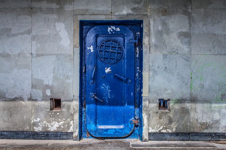 Secret blue door
