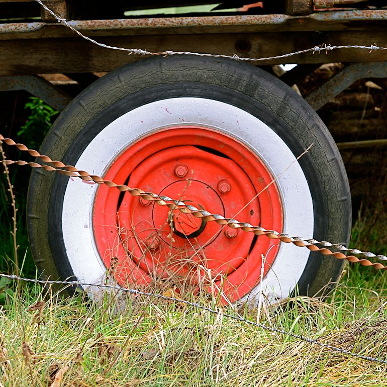 Old trailer wheel